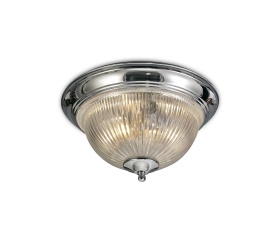 D0404  Macy Glass IP44 Flush Ceiling 2 Light Polished Chrome